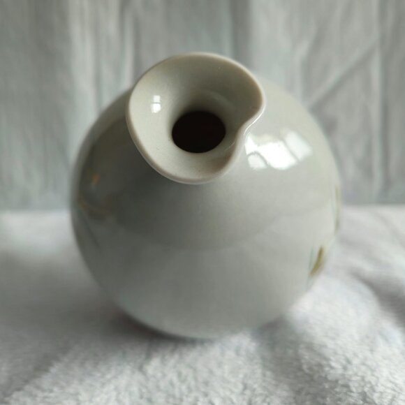 Vtg Studio 1983 signed pottery vase made on potters wheel floral hand painted - Picture 4 of 7